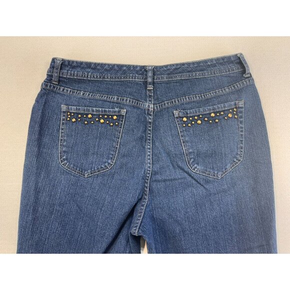 Additions By Chicos Womens Bootcut Jeans Size 14 (2.5) Reg Blue Denim Stretch - Picture 8 of 10